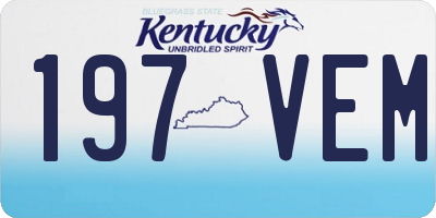 KY license plate 197VEM