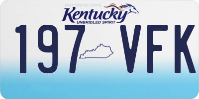 KY license plate 197VFK