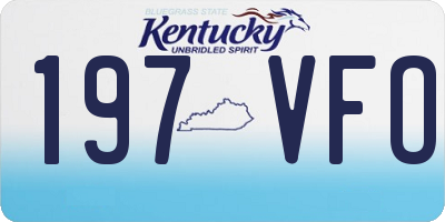 KY license plate 197VFO