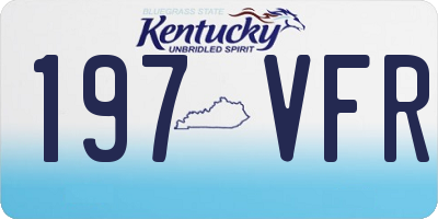 KY license plate 197VFR