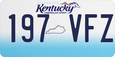 KY license plate 197VFZ