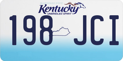 KY license plate 198JCI