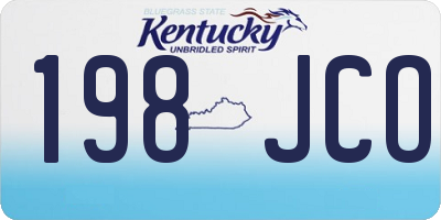 KY license plate 198JCO