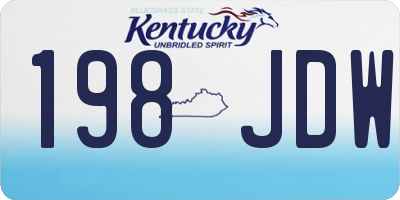 KY license plate 198JDW