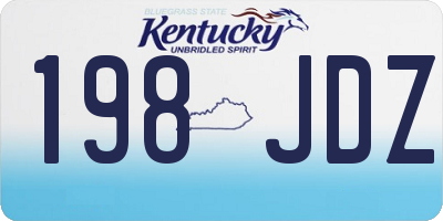 KY license plate 198JDZ