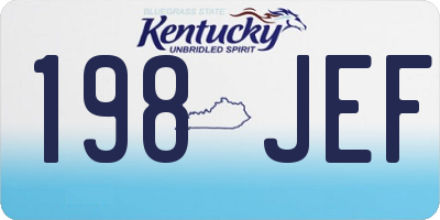 KY license plate 198JEF
