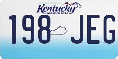 KY license plate 198JEG