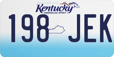 KY license plate 198JEK