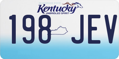 KY license plate 198JEV