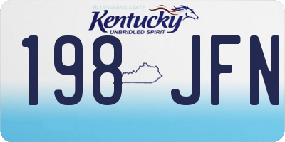 KY license plate 198JFN
