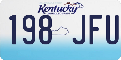 KY license plate 198JFU