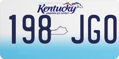 KY license plate 198JGO