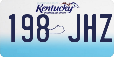 KY license plate 198JHZ