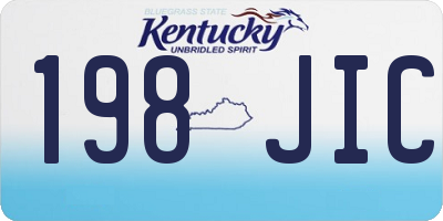 KY license plate 198JIC