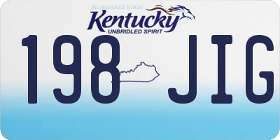 KY license plate 198JIG