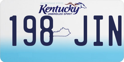 KY license plate 198JIN