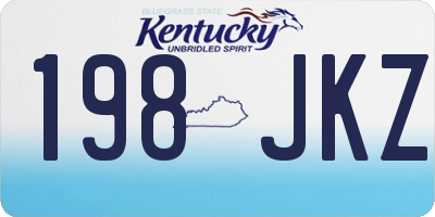 KY license plate 198JKZ