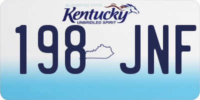 KY license plate 198JNF