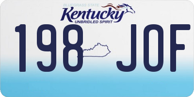KY license plate 198JOF