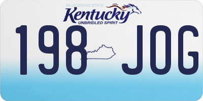 KY license plate 198JOG