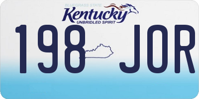 KY license plate 198JOR