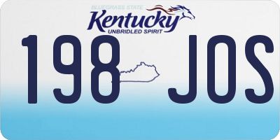 KY license plate 198JOS