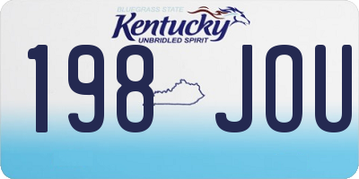 KY license plate 198JOU