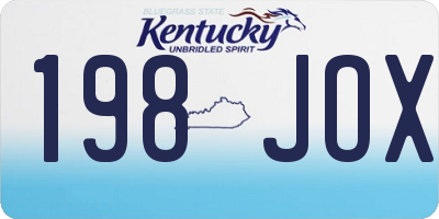 KY license plate 198JOX