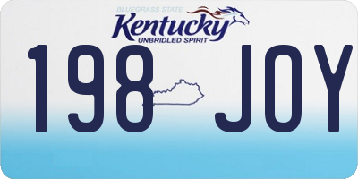 KY license plate 198JOY