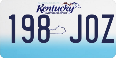 KY license plate 198JOZ