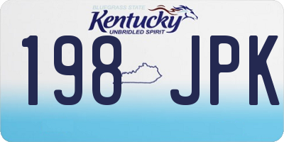 KY license plate 198JPK