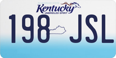 KY license plate 198JSL