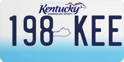 KY license plate 198KEE