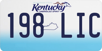 KY license plate 198LIC