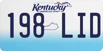 KY license plate 198LID