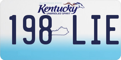 KY license plate 198LIE