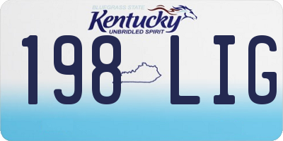 KY license plate 198LIG
