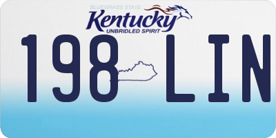KY license plate 198LIN