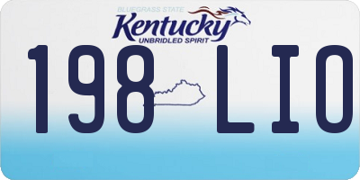 KY license plate 198LIO