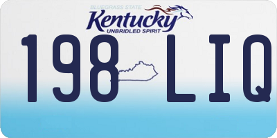 KY license plate 198LIQ