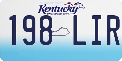 KY license plate 198LIR