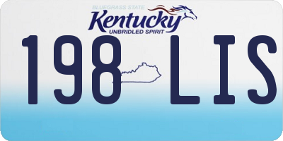 KY license plate 198LIS