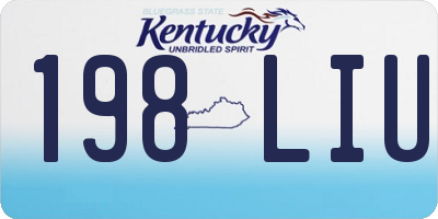KY license plate 198LIU