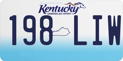KY license plate 198LIW