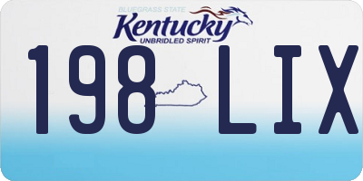 KY license plate 198LIX