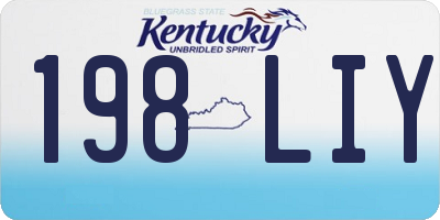 KY license plate 198LIY