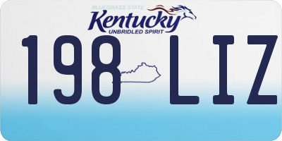 KY license plate 198LIZ