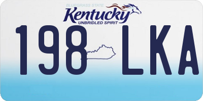 KY license plate 198LKA