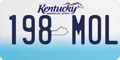 KY license plate 198MOL