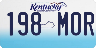 KY license plate 198MOR